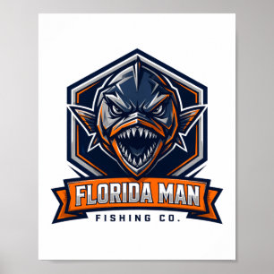 Florida Man Barracuda Logo Angelbrand Poster