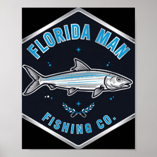 Florida Man Bonefish Abzeichen Fischerei Kunst Poster