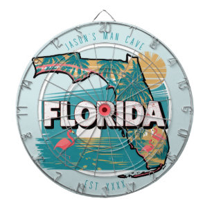 Florida Man Cave Benutzerdefinierter Name Gegründu Dartscheibe