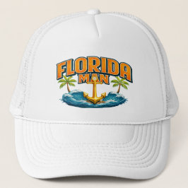 Florida Man | Graphic Print Nautical Anchor Beach Truckerkappe