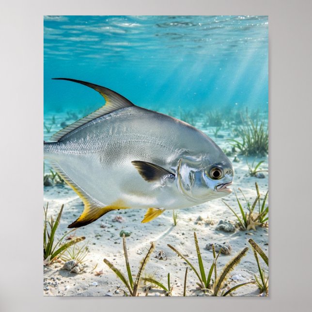 Florida Man Permit Sand Flat Keys Fisch Plakat (Vorne)