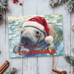 Florida Manatee Wassercolor Weihnachten Postkarte<br><div class="desc">Dieses Design kann in dem Bereich personalisiert werden, der durch das Ändern des Fotos und/oder Textes zur Verfügung gestellt wird. Sie können auch angepasst werden, indem Sie auf Vorlage personalisieren klicken und dann auf die Schaltfläche klicken, um weitere Optionen anzupassen, um die Hintergrundfarbe zu löschen oder zu ändern, Text hinzuzufügen,...</div>