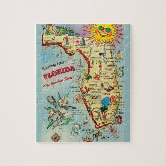 Florida Map 8x10 Jigsaw Puzzle (Vertikal)