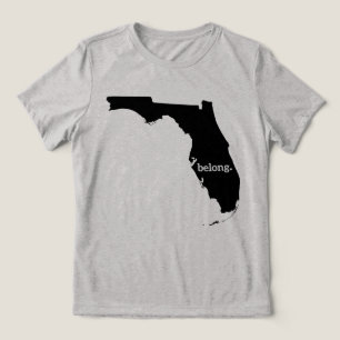 Florida Map Belong Minimalistischer Staatsstolz Tri-Blend Shirt