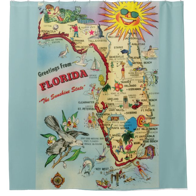 Florida Map Duschvorhang (Vorderseite)