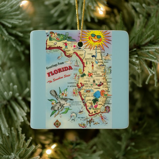Florida Map Keramikornament (Baum)