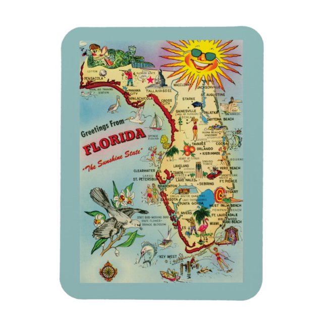 Florida Map Magnet (Vertikal)
