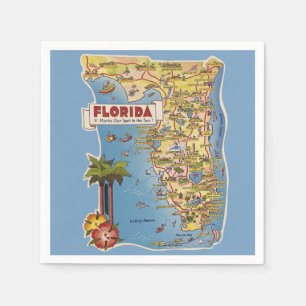 Florida Map Napkins Serviette