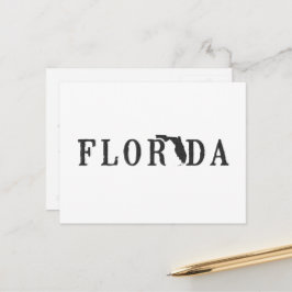 Florida Map Shaped Letter Staat Word Art Black Postkarte