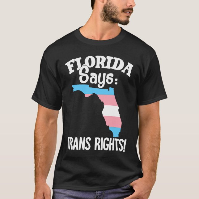 Florida Map Trans Pride Flag T-Shirt (Vorderseite)