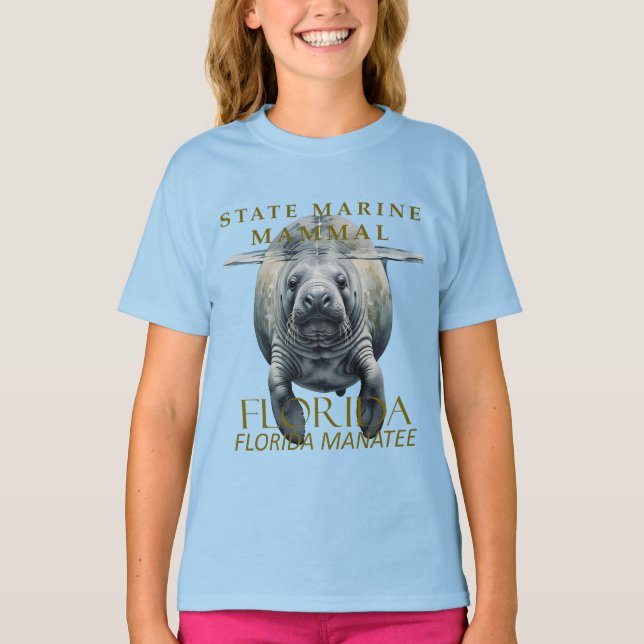 Florida Marine Mammal Florida Manatee Design T-Shirt (Vorderseite)