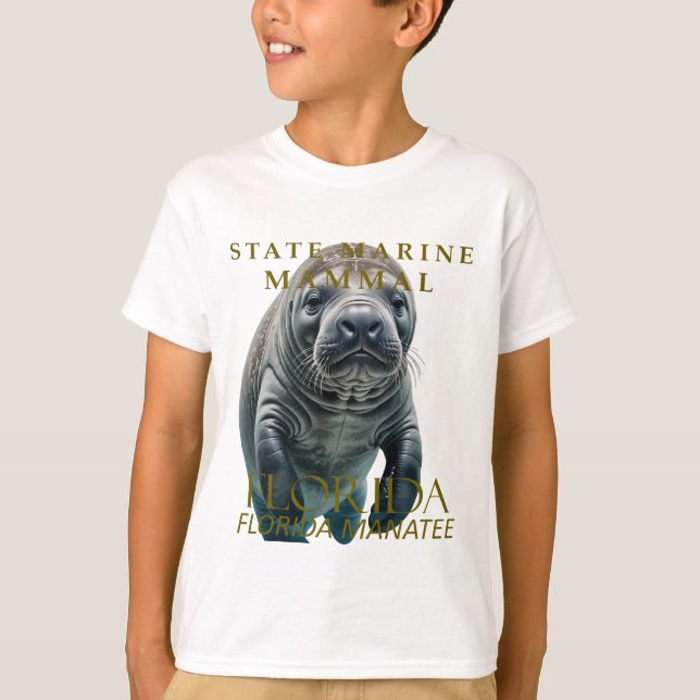 Florida Marine Mammal Florida Manatee Design T-Shirt (Vorderseite)