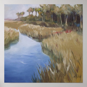 Florida marshland Wildgras und Palmen Poster
