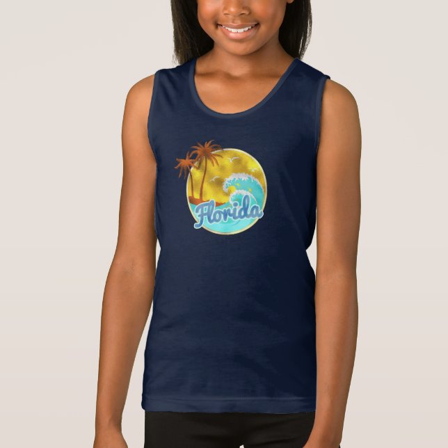 Florida, Meereswelle, Palmen T-Shirt (Vorderseite)