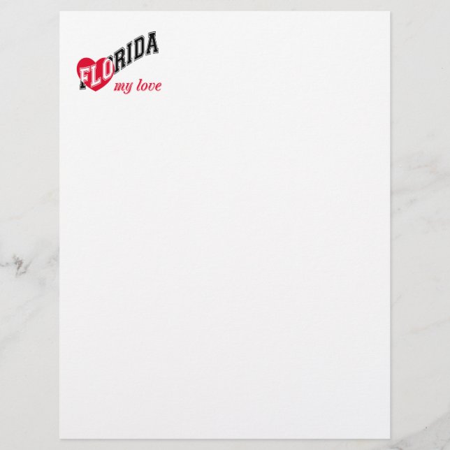 Florida meine Liebe Briefbogen (Vorderseite)