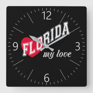 Florida meine Liebe Quadratische Wanduhr