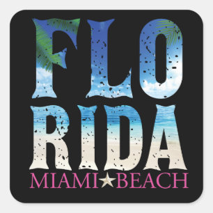 Florida, Miami Beach Quadratischer Aufkleber