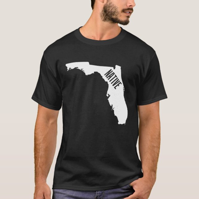 Florida Native Zuhause Pride Staat Kontur Summer T T-Shirt (Vorderseite)