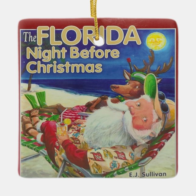 Florida Night Before Christmas Keramik Ornament (Vorderseite)