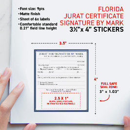 FLORIDA Notar-Zertifikat Jurat Unterschrift durch Weinetikett