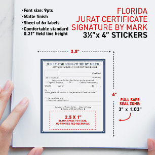 FLORIDA Notar-Zertifikat Jurat Unterschrift durch Weinetikett
