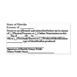 Florida Notary Jurat Selbstfärbestempel Permastempel