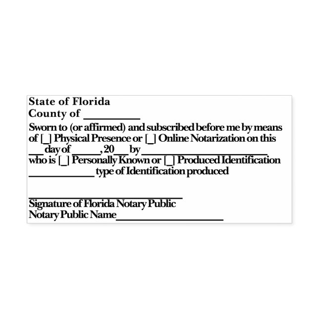 Florida Notary Jurat Selbstfärbestempel Permastempel (Design)