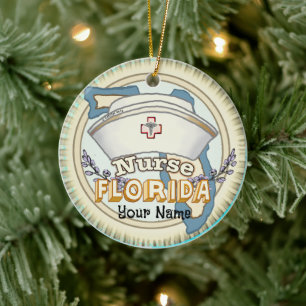 Florida Nurse Keramik Ornament