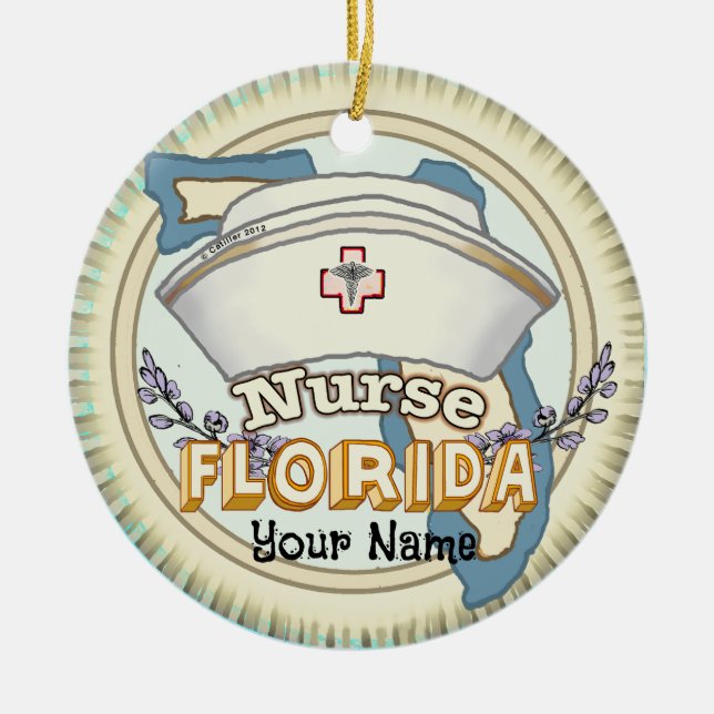 Florida Nurse Keramik Ornament (Vorne)