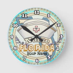 Florida Nurse Runde Wanduhr