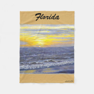 FLORIDA OCEAN SUNSET FLEECE BLANKET