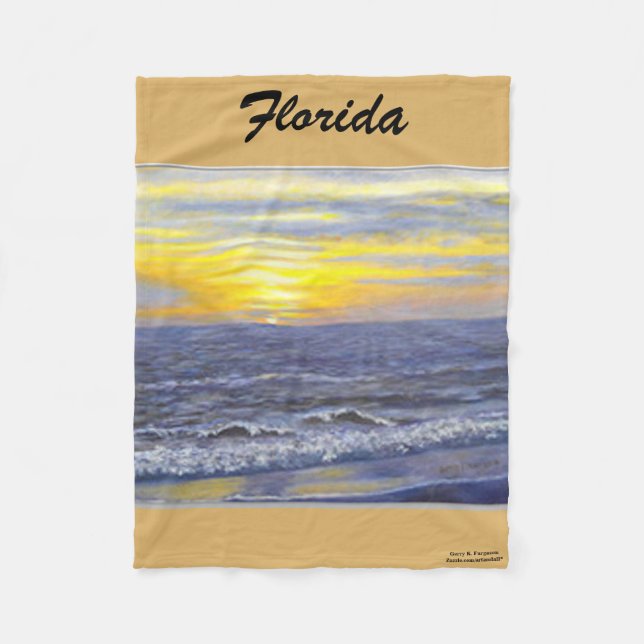 FLORIDA OCEAN SUNSET FLEECE BLANKET (Vorderseite)