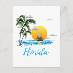 Florida Ocean Sunset Sailing Postkarte