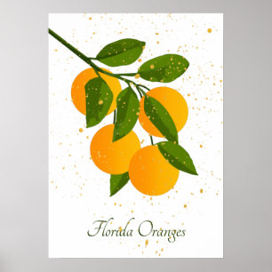 Florida Orange Abstrakt Citrus Frucht Kunst Poster
