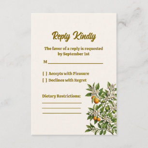 Florida Orange Blossom Hochzeit RSVP Antwortkarte Karte