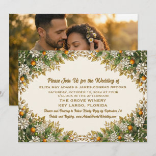 Florida Orange Blossom Hochzeitseinladung Save The Date