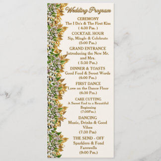 Florida Orange Blossom Hochzeitsprogrammkarte Programm