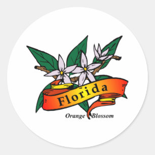 Florida Orange Blossom Runder Aufkleber