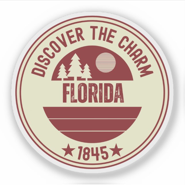 Florida Orange - Citrus Staat Souvenir Aufkleber (Vorderseite)
