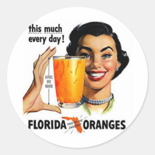 Florida Orange Juice Runder Aufkleber