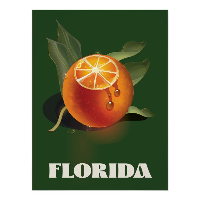 Florida Orange Reiseplakat Canvas Print Poster (Vorderseite)