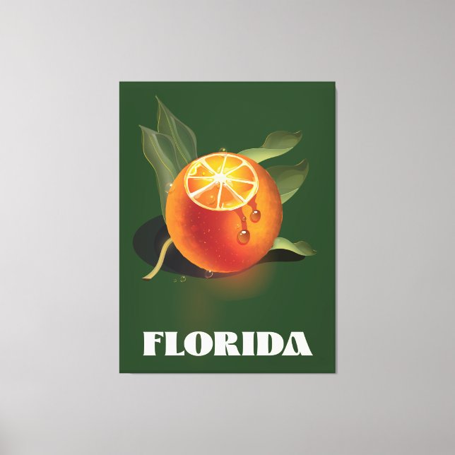 Florida Orange Reiseplakat Leinwanddruck (Vorderseite)