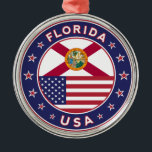Florida Ornament Aus Metall<br><div class="desc">Florida,  Jacksonville,  Miami,  Tampa,  Orlando,  Fort Lauderdale,  Key West,  Ocean Drive,  Key Biscayne,  Miami Beach, </div>