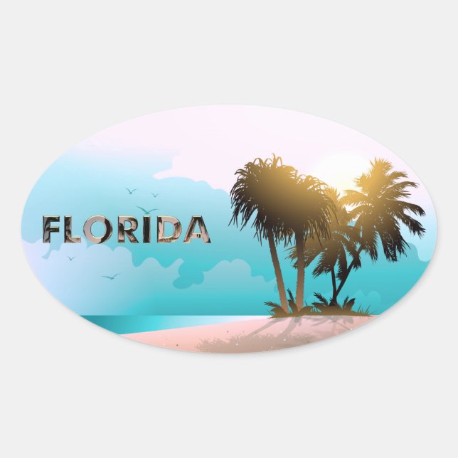 Florida Ovaler Aufkleber (Vorderseite)