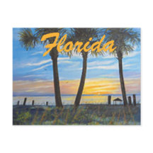 "FLORIDA PALMS SPRING BREAK POSTCARD "