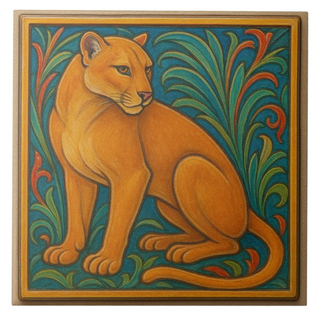 Florida Panther - Keramik Tile Fliese (Vorderseite)