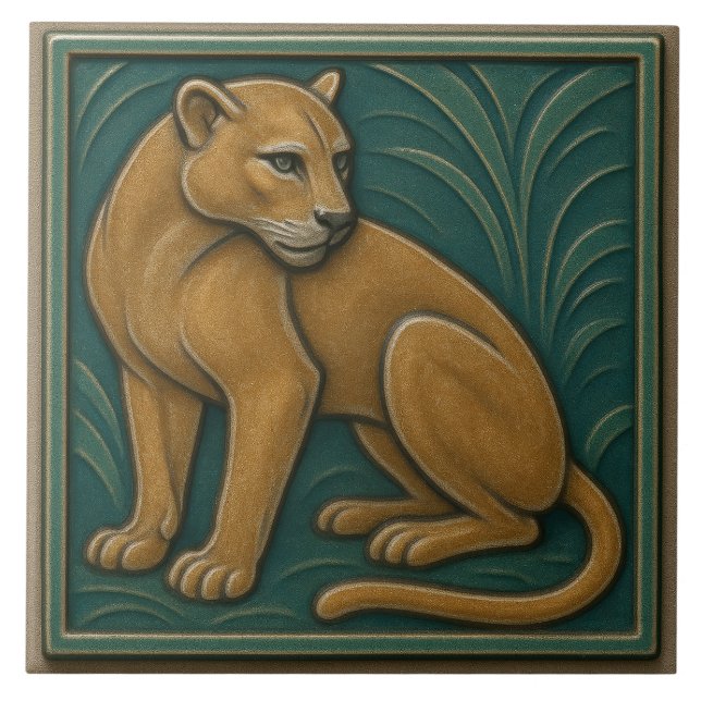 Florida Panther - Keramik Tile Fliese (Vorderseite)