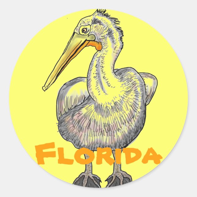 Florida pelican artistic Aufkleber (Vorderseite)