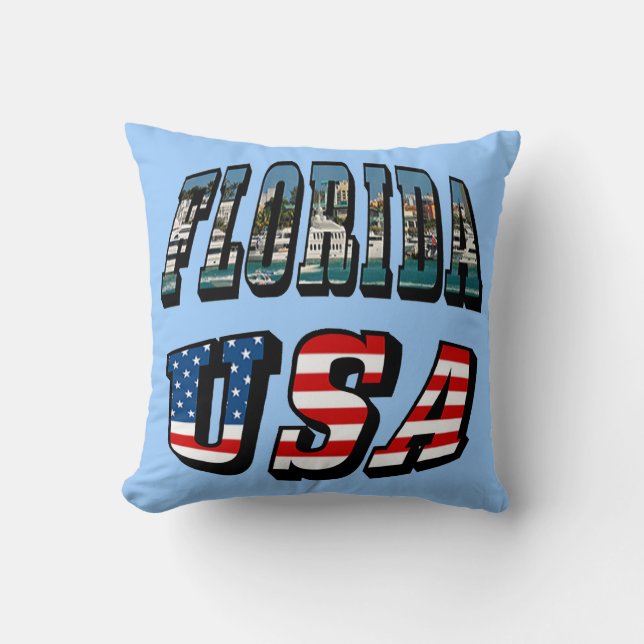 Florida Picture und USA Flag Text Kissen (Vorderseite)