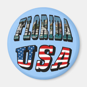 Florida Picture und USA Flag Text Magnet